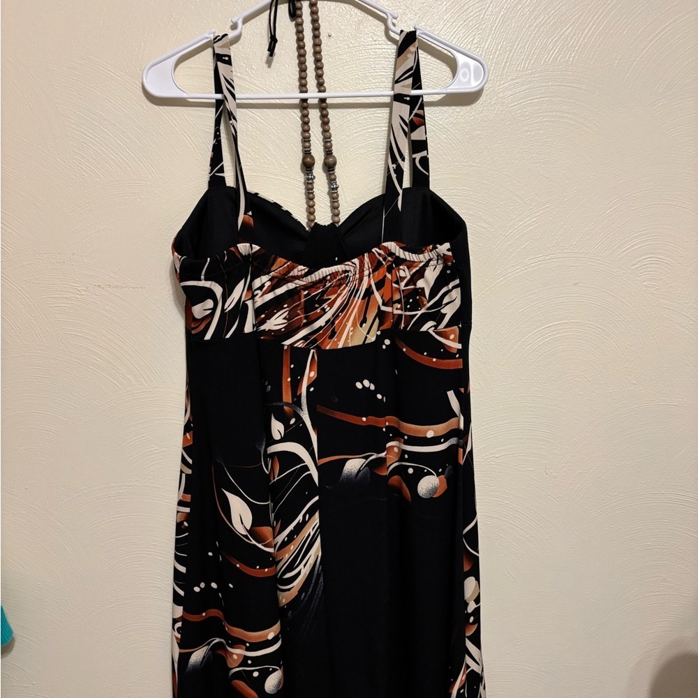 R&M Richards Abstract Floral Cocktail Dress Size 16 Sleeveless A-Line - Picture 8 of 8